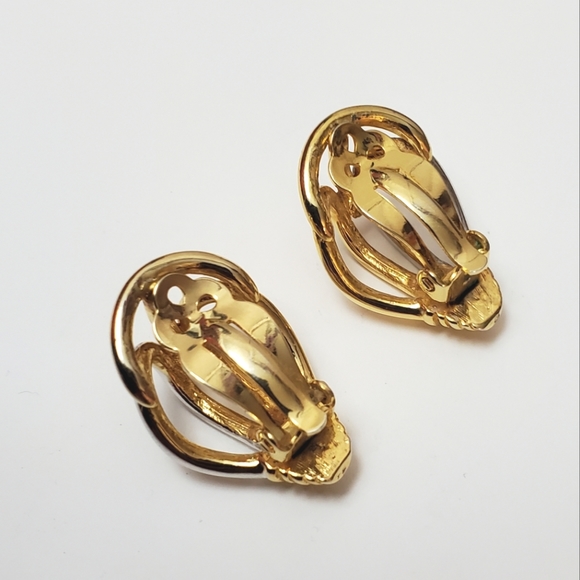 Vintage Lightbulb Shape Two-tone Clip On Earrings - Picture 5 of 7